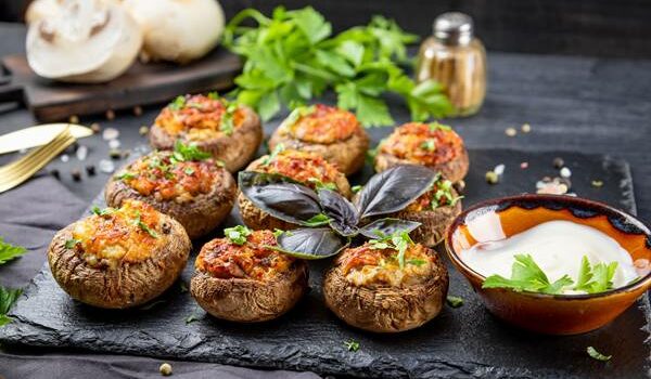 Champignons farcis à la viande de bœuf